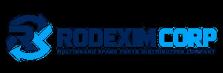 Rodexim Corp logo - multibrand spare parts distribution company with blue circular arrow design